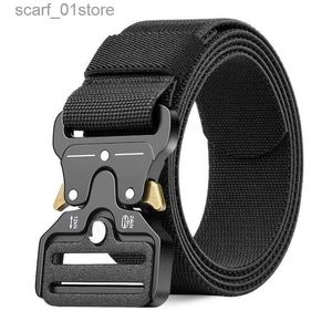 Belts Genuine Tactical Belt Quick Release Outdoor Military Metal Belt Soft Real Nylon Sports Accessories Men And Women Black BeltL231117