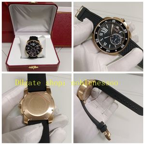 4 Style With Box Papers Watch Real Photo Mens 42mm W7100055 Black Dial 18K Yellow Gold 300m Everose WSCA0010 Rubber Bracelet Automatic Sport Mechanical Watches