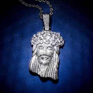Iced Out Anhänger Halskette Hohe Qualität Große Jesus Anhänger Gold Silber Halskette Herren Hip Hop Halskette Jewelry2731