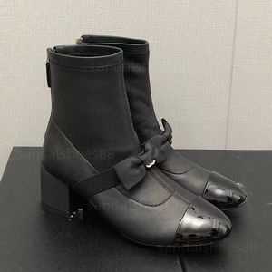 stivaletti stivaletti da donna firmati tacco con nodo a fiocco morbida pelle tacco basso gattino stivali tacco grosso stivaletti stivaletto piatto bianco nero comode scarpe eleganti alla moda