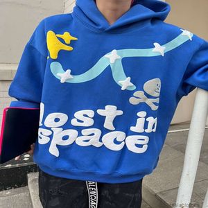 Projektant bluzy męskiej bluzy modowe streetwear złamana planeta czaszka piana z kapturem sweter z kapturem High Street Loose Hoodie Para Fashion