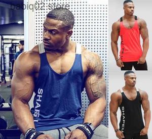 Herrtankstoppar sommar ny het bodybuilding fitness singlets muskelväst för män tee basket tröja fasta gym män stringer tank tops t230417