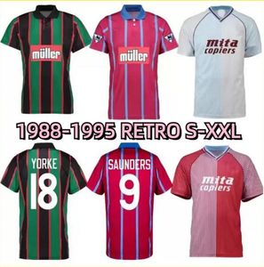 88 93 95 Villa Retro Soccer Jersey 1988 1993 1995 Aston McGrath Houghton Richardson Man Classic Vintage Football Shirt Saunders Yorke Ehiogu S-2xl