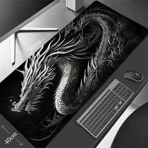 Mouse Pads Wrist Rests Large Black Desk Mat Soft Computer Desk Pad Dragon Mouse pad Gamer Mousepad Gaming Mouse Mat Waterproof YQ231117