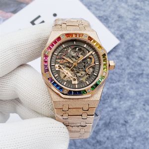 Relógios de esqueleto fosco para homens relógio mecânico automático diamante mm dial luminoso à prova dwaterproof água safira relógio de pulso designer relojes