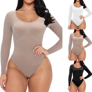 Shapers de gola alta feminina camisa feminina de manga longa Terno de traje sem costura para roupas de gato de vestido