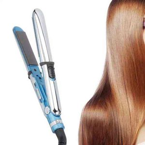 Hair Curlers Straighteners Stainless Steel Hair Straightener Curling with 3 Temperature Regulation Styling Tools Blue Hair Styling203S