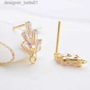 스터드 이어링 핀 입방 지르코니아 스터드 14K 금색 도금 황동 놋쇠 제작 공예 이어링 결과 DIY for womenl231117