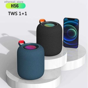 Cell Phone Speakers Caixa De Som HOPESTAR H56 High-Power Portable Bluetooth Speaker IPX6 Wireless Subwoofer Home Theater Outdoor Sound System Light Q231117