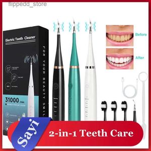 Spazzolino da denti Elettrico Rimozione del tartaro dentale Scaler Tartaro Placca Macchie Detergente Spazzolino per denti Kit sbiancante Igiene orale Lavaggio della bocca Q231117