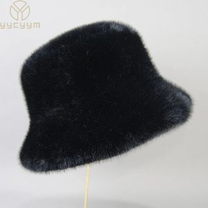 Beanie Skull Caps False Mink Fur Berets Elegant Women s Winter Design Fashion Artificial Hats Sticked Warm Beanies Hat 231117