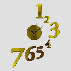 Wall Clocks Clock Acrylic Quartz Number Stickers Home Decoration Watch Modern Horloge Reloj Pared Living Room Mirror