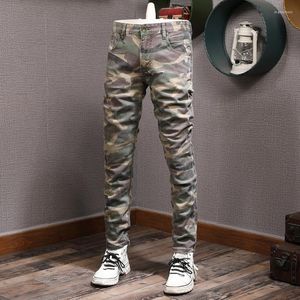 Jeans masculinos 2023 Fashion Streetwear para homens Camuflagem calça militar Stretch Slim Fit Borderys Designer Hip Hop Pants Hombre