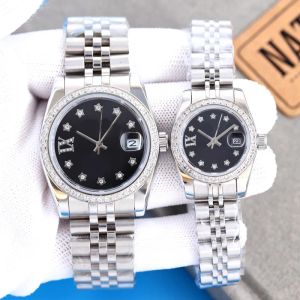 Sıcak Satıcı Kadınlar Saat Rolü Elmasla 36mm Erkekler İzler 41mm Hareket Altın Paslanmaz Çelik Kadın 2813 Hareket Elmas Çerçevesi Lady Ladies Bilek Kafaları