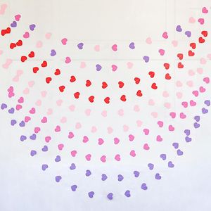 Dekoracja imprezy 4M Love Heart Garland Rose Red Pink Purple Banners Streamer Wedding Birthday Decoration