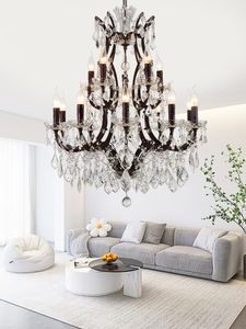 Vintage Crystal Loft Chandelier Light Retro Rustic Pendant Hanging ligts Fixture Suspension Drop Lamp för heminredning gratis frakt