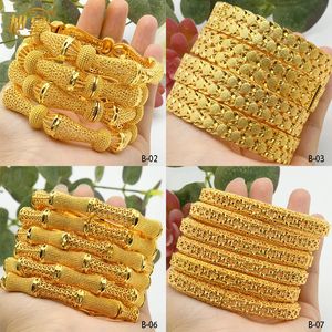 Bangle Xuhuang African Gold Color Bangles for Women India Middle East Nigeria Wedding Deluxe Plated Jewelry Brazilian Bracelet 231116