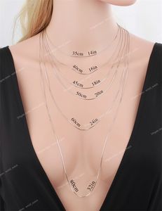 35-80cm 0,75 mm REAL 925 Sterling Silver Thin Octagon Snake Chain Choker Halsband Kvinnor Girls Jewely Italy Collier Collares Gift Fine Jewelryneck Laces Jewelry