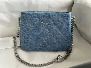 10a espelho qualidade designer bolsa de ombro denim crossbody saco de corpo feminino oficial importado francês moda saco de corrente com caixa