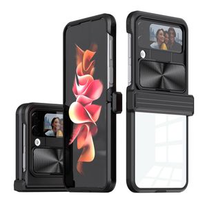 For Samsung Galaxy Z Flip4 mobile phone case Sliding window anti-drop anti-fouling TPU PC 2 in 1 protective case more secure