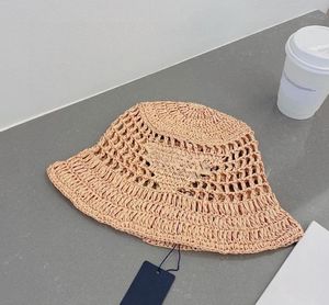 Luxury Bucket Hat Summer Straw Hat Handmade with Embroidered Letters Suitable for Summer Beach Travel Beautiful