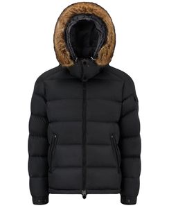 Monclairer Mayaf Outdoor Hooded Päls krage Mens Down Jacka Classic Arm Badge Puffer Designer Down Jacket Men Högkvalitativ kappstorlek 1--6