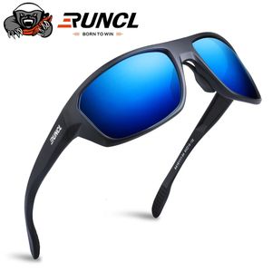 サングラスRuncl Polarized Sports Sunglasses Cleon Fishing Eyewear Glasses Men Men Cycling Camping UV400 HD SALTWATER RESISTANT 231117