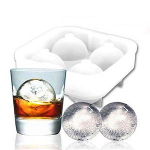 Palline di ghiaccio di alta qualità Utensili Gadget Stampo 4 celle Whisky Cocktail Sfere rotonde premium Bar Cucina Strumenti per feste Vassoio Cube242t