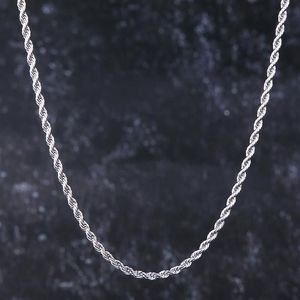 Correntes Branco Ouro Ed Corda Cadeia Colar Singaporean Venetian para Homens e Mulheres 3mm Hip Hop Jóias CultureChains266A