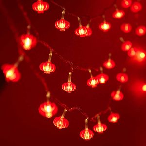 LED STRINGS RED LANTERNTER2023 CHINES NEW YEAR NOT LED STRING LIGHTS SPRING FESTIVAL FAIRY LIGHTSバッテリークリスマスウェディングホームデコレーションP230414