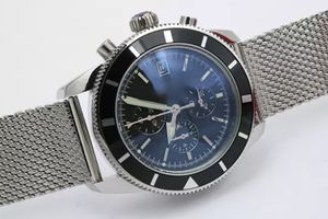 Top Sale Cronograph Men's Watch Silver Staimless Belt Silver esqueleto escuro Dial Blue Dial Branco Trend Therend Designer de luxo para marcas de moda e lazer