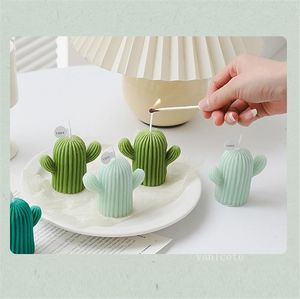 Creative Cactus Candle Handmased Sojabönvax för heminredning Po Props Diy Candle Birthday Present Souvenir ZC684