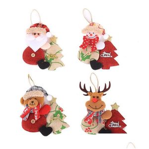 Christmas Decorations Christmas Plush Doll Ornaments Santa Claus Snowman Elk Pendant Xmas Tree Hanging Decorations Festive Party New Y Dhmna