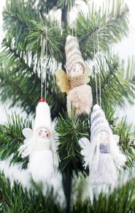 Capodanno Decorazioni natalizie Creativo simpatico peluche Angelo ragazza pendente Mini bambola di lana Piccoli ornamenti Ornamenti per l'albero di Natale2689181