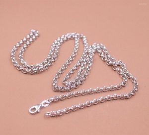Kedjor Real 18K White Gold Chain Men Women Cable Link Halsband 8.4-8.6G 27.5 tum Stämpel: AU750