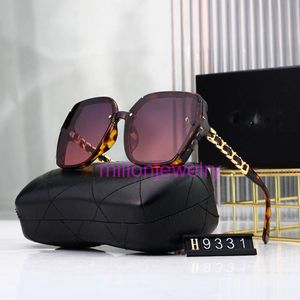 designer chanelism sunglasses Chain women with a high-end feel sunscreen summer big face trend fashionable driving glasses with box