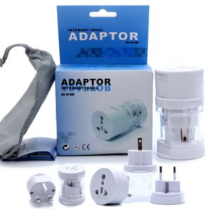 Internationella väggladdare Global Travel Adapter Universal Socket Plug EU US AU UK NZ Alla i en världsbredd elektrisk kraftplugg Hem Cylinder Wall Port med paket