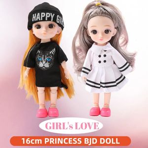 Dolls 1 12 Scale 16cm BJD Doll with Clothes and Shoes DIY Movable 13 Joints Fashion Princess Figure Happy Girl Gift Child Toys 231117