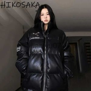 レディースダウンパーカー韓国ファッションスタンドカラーメタルスターパーク濃い温かい長袖ジャケット女性秋冬Y2KパッドコートJ231117