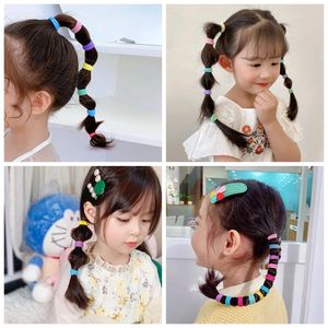 Çocuk Küçük Saç Bantları Bebek Kız Çocuk Kafa Bantları Renkli Elastik Saç Kravat Naylon Scrunchie Saç Halat 100 PCS Aksesuarlar DH016