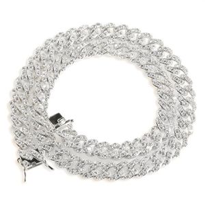 Mrożona w Miami Cuban Link Sain Silver Mens Gold Chains Naszyjnik Bransoletka moda biżuteria Hip Hop 9mm239W