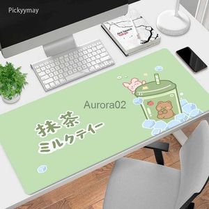 Muskuddar handled vilar söt anime mus pad mause mats matcha grönt kontor skrivbord matta dator skrivbord rosa rousepad kawaii skrivbordsbord tabell matta xxl yq231117