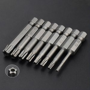 Screwdrivers 8pcs 1/4" 50mm 5-stars Screwdriver Bit Set TT8-TT40 5-Point Magnetic Electric Drill Bits S2 Torx Screwdrivers Power Driver Tools 230417