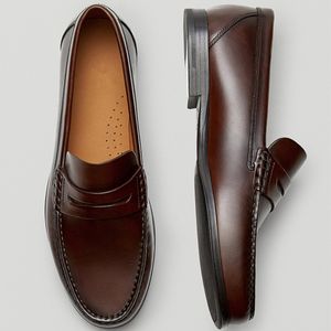 Elbise ayakkabıları Jenny Dave Flat Erkekler İngiltere Tarzı Vintage Orijinal Deri İnek Slipon Loafers Adam Gündelik Moccasin 230417