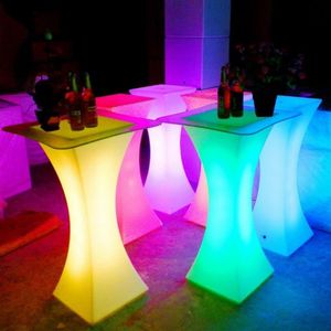 New Rechargeable LED Luminous cocktail table waterproof glowing led bar table lighted up coffee table bar kTV disco party supply2697