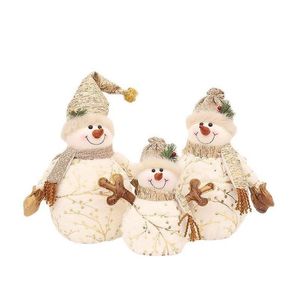 Christmas Decorations Bronzing Plush Snowman Doll Cloth Ornament Merry Christmas Decoration For Home Xmas Figurines Pendent New Year T Dhmez