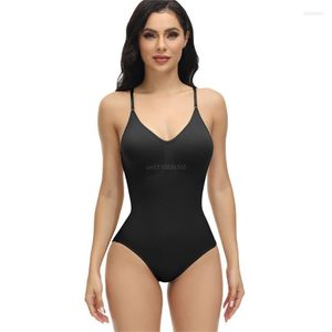 Damen Shapers Omens Spaghetti-Träger V-Ausschnitt Schlankheits-Bodysuit Bauchkontrolle Shapewear Top Nahtloser Tanga Body Shaper Camisole Leotards