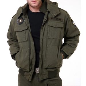 Herren Jacken Outdoor Military Multi-Pocket Fliegerjacke Army Fan Gefütterte Jacke Baumwolle Herren Kurzjacke mit Kapuze Wintermantel Herren 230417