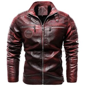 Designer Mäns jackor Trendiga herrkläder Herrläderjacka Nya herrpu -läderrockar Motorcykeldräkt Plush Leather Coat Män