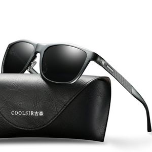 Солнцезащитные очки женские ретро поляризованные квадратные женские стильные Al-mg черная оправа для вождения UV400 Proof Fashion Classic For MenSunglasses